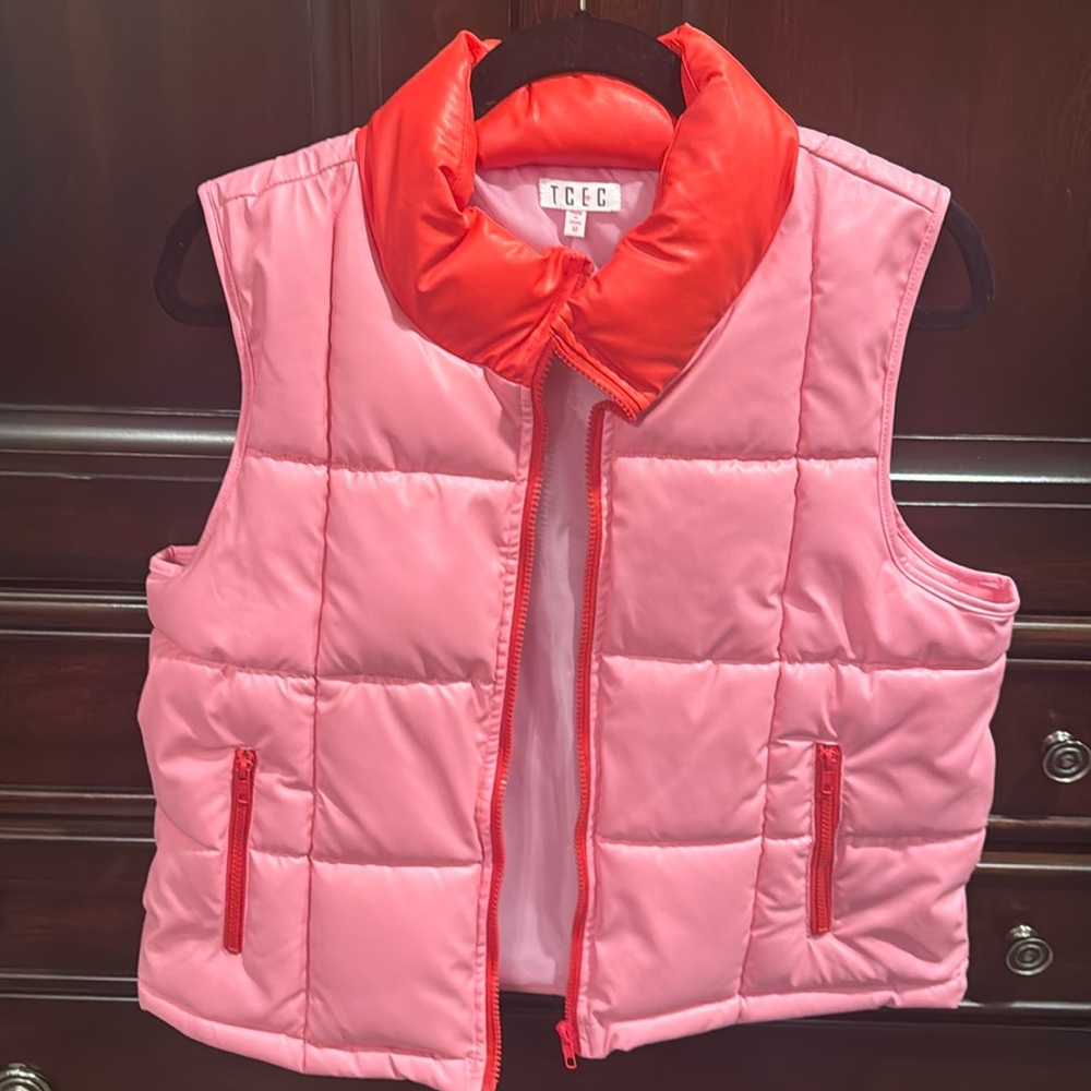 TCEC pleather vest. Never worn